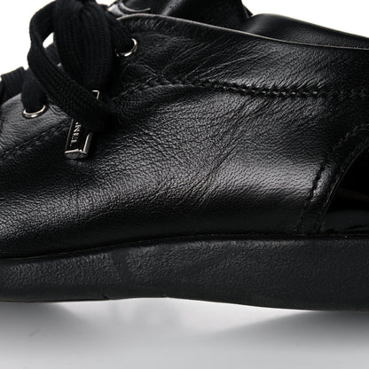 Chanel Lambskin Patent Cap Toe CC Sneakers 37.5 Black 8 of 15
