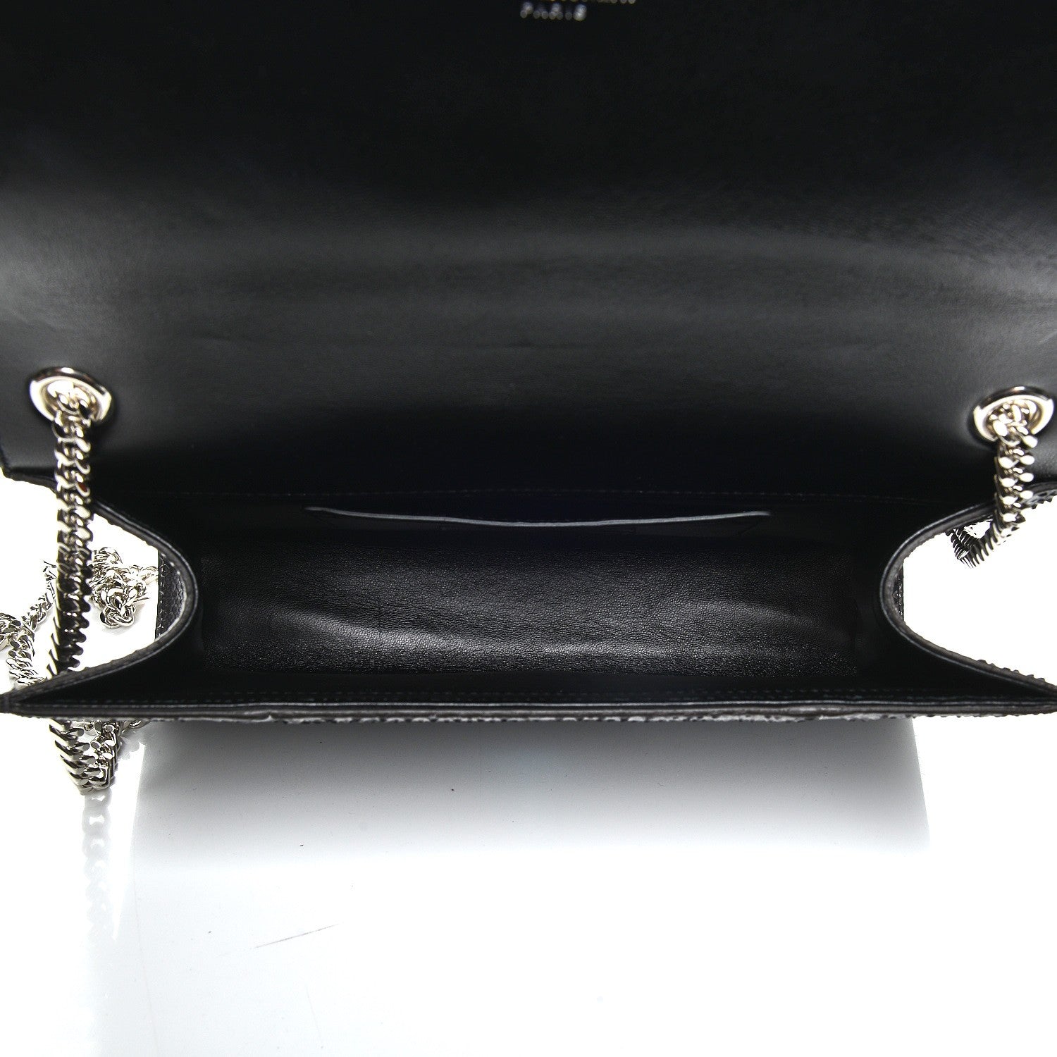 Saint Laurent Python Medium Classic Monogram Kate Tassel Satchel Grey Brown 5 of 6