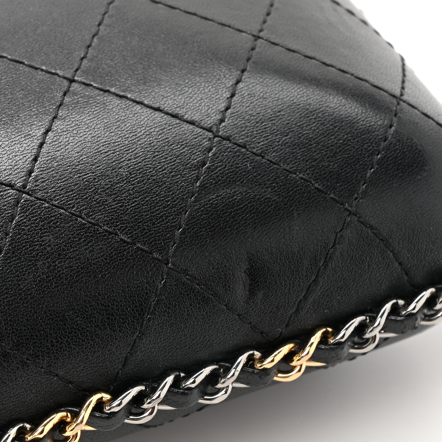 Chanel Lambskin Quilted Chain Around Phone Holder Black 11 of 12