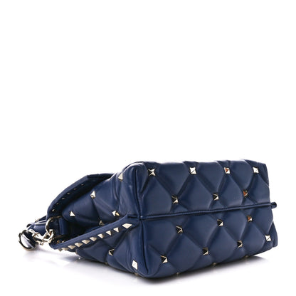 Valentino Garavani Lambskin VLTN Print Candystud Top Handle Bag Navy 4 of 11