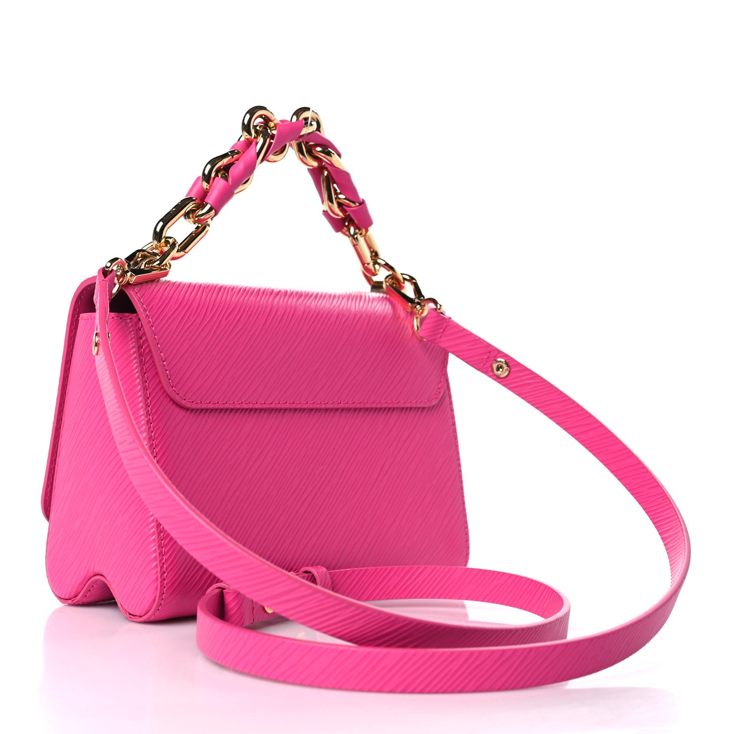 Epi Twist Braided Chain Shoulder Bag PM Rose Miami Pink