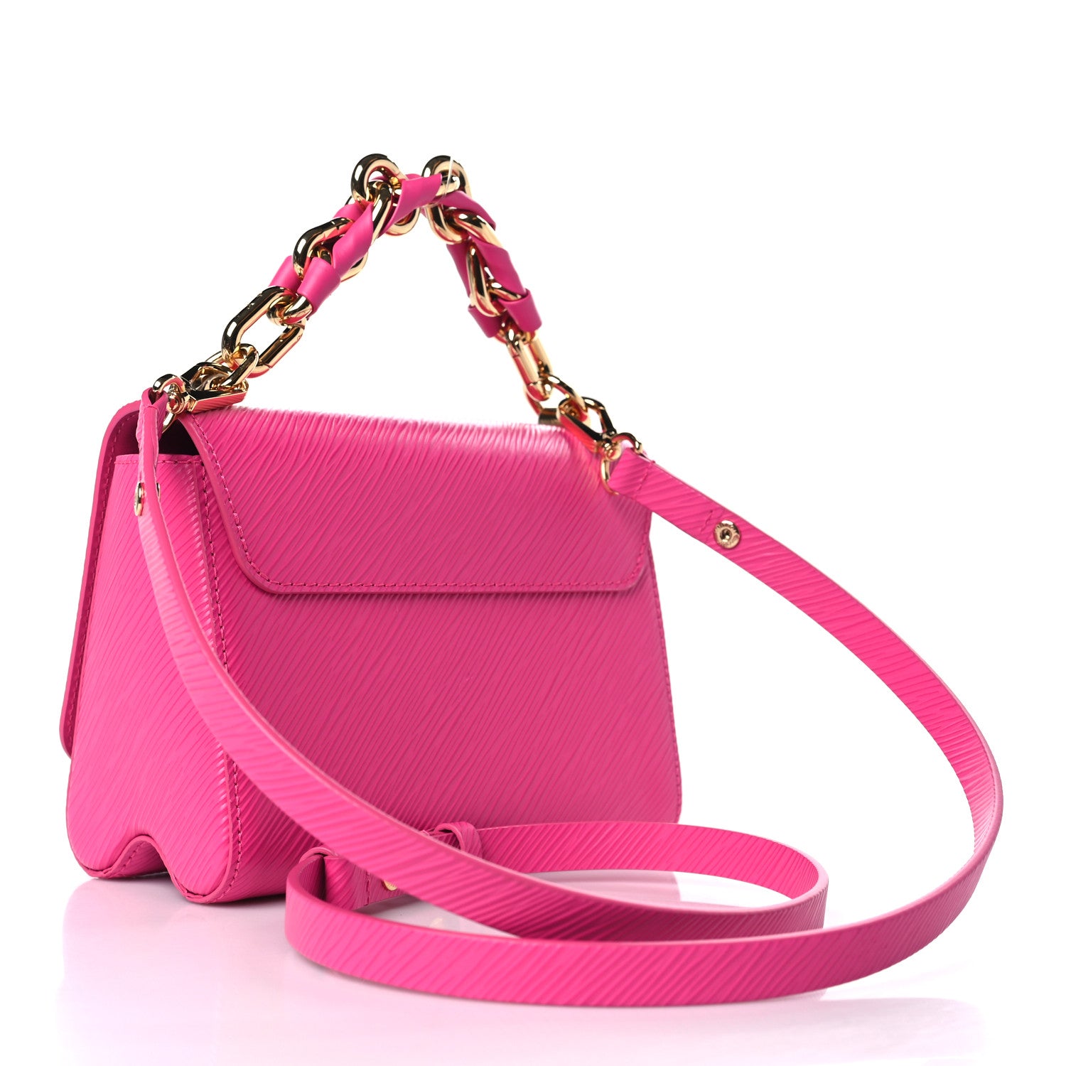 Louis Vuitton Epi Twist Braided Chain Shoulder Bag PM Rose Miami Pink 3 of 9