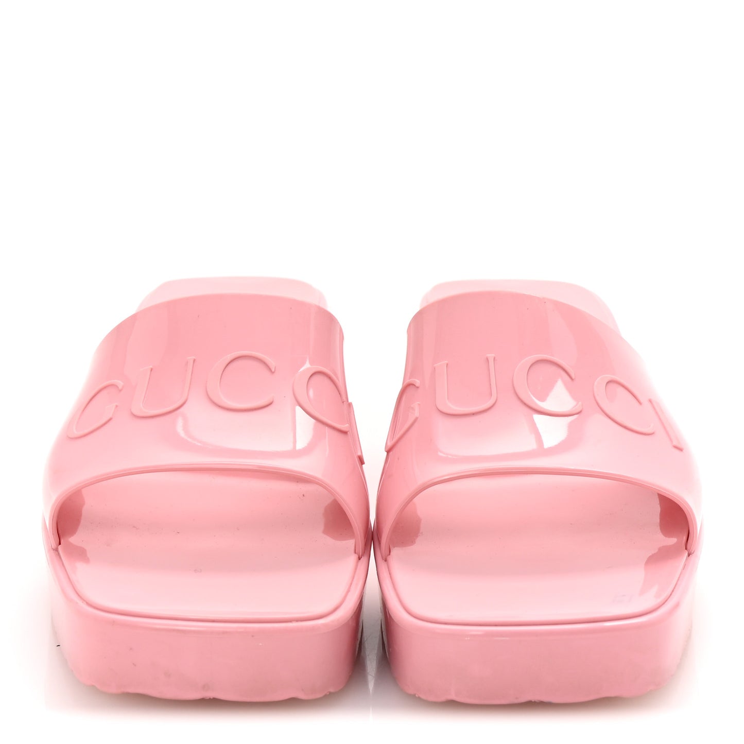 Rubber Gucci Logo Womens Platform 20/60mm Slide Sandals 35 Wild Rose