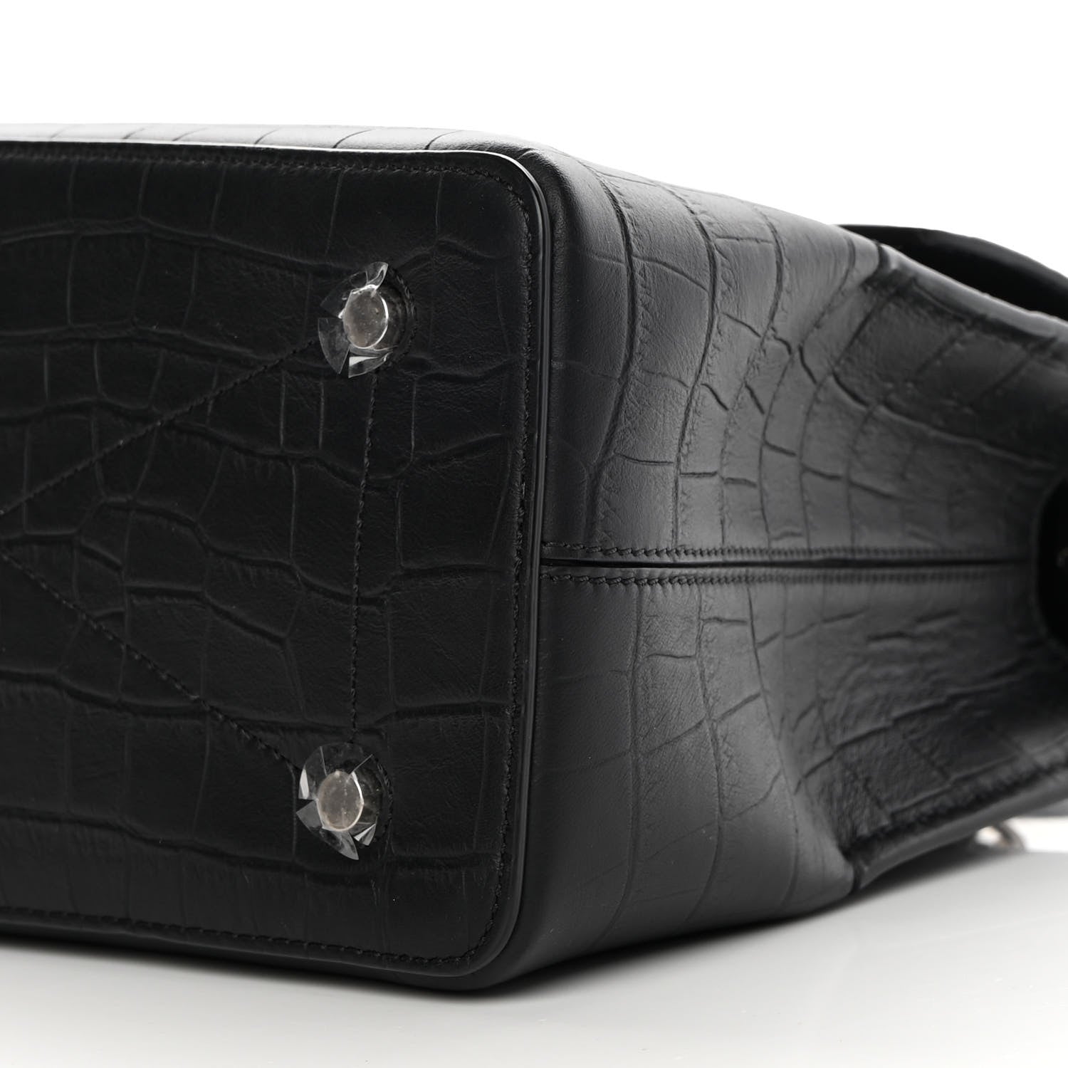 Mulberry Matte Croc Calfskin Embossed Small Seaton Black 10 of 11