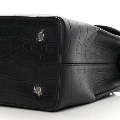 Mulberry Matte Croc Calfskin Embossed Small Seaton Black 10 of 11