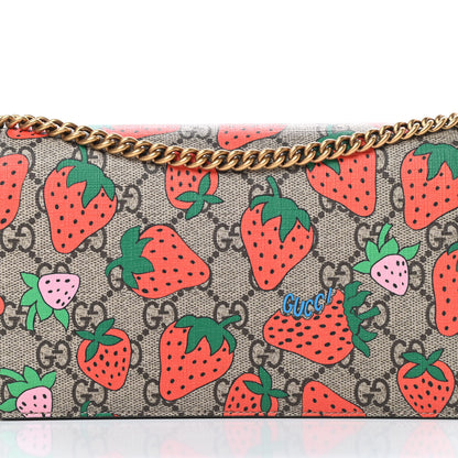Gucci GG Supreme Monogram Strawberry Chain Wallet 7 of 10
