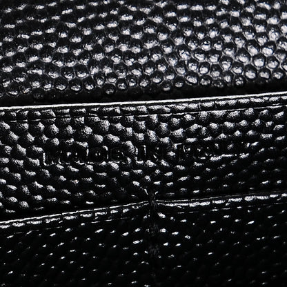Saint Laurent Grain De Poudre Matelasse Chevron Monogram Chain Wallet Black 7 of 7