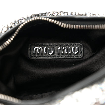 Miu Miu Crystal Silk Starlight Mini Wander Hobo Black 6 of 9