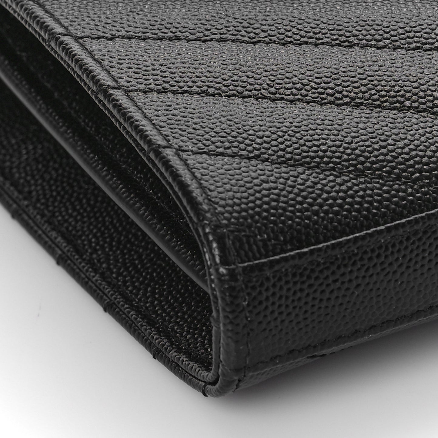 Grain De Poudre Matelasse Chevron Monogram Chain Wallet Black