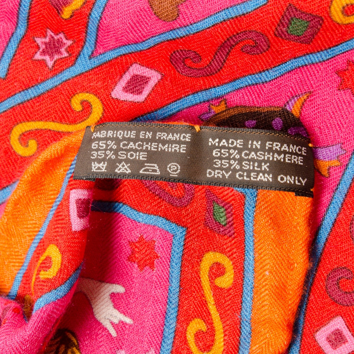 Cashmere Silk Peuple Du Vent Shawl 140 Rose Indien Orange Vert