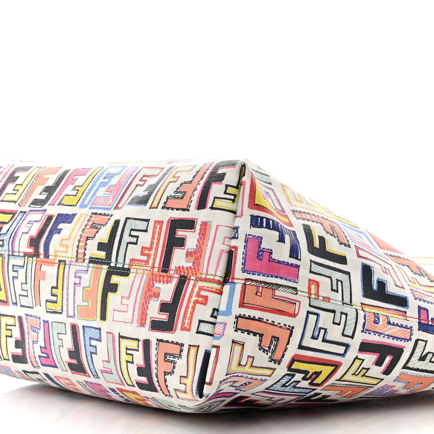 Zucca Spalmati FF Multicolor Medium Roll Tote Multicolor White
