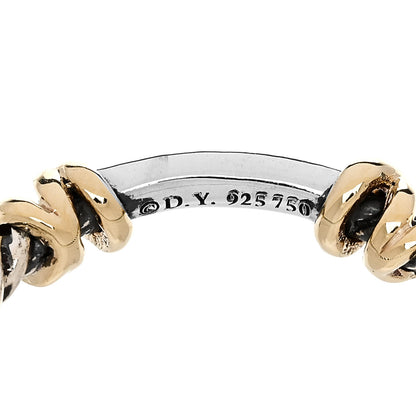 David Yurman Sterling Silver 18K Yellow Gold Diamond Petite Helena Wrap Ring 54 7 4 of 4