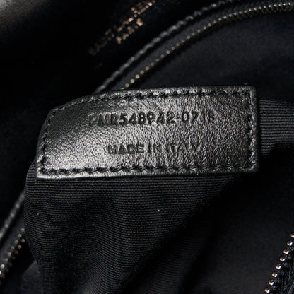 Saint Laurent Patent Crocodile Embossed Lambskin Monogram Medium Niki Chain Satchel Black 7 of 10