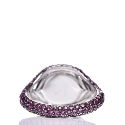 David Yurman 18K White Gold Rubies Petite Pavé Pinky Ring 46 3.75 4 of 5