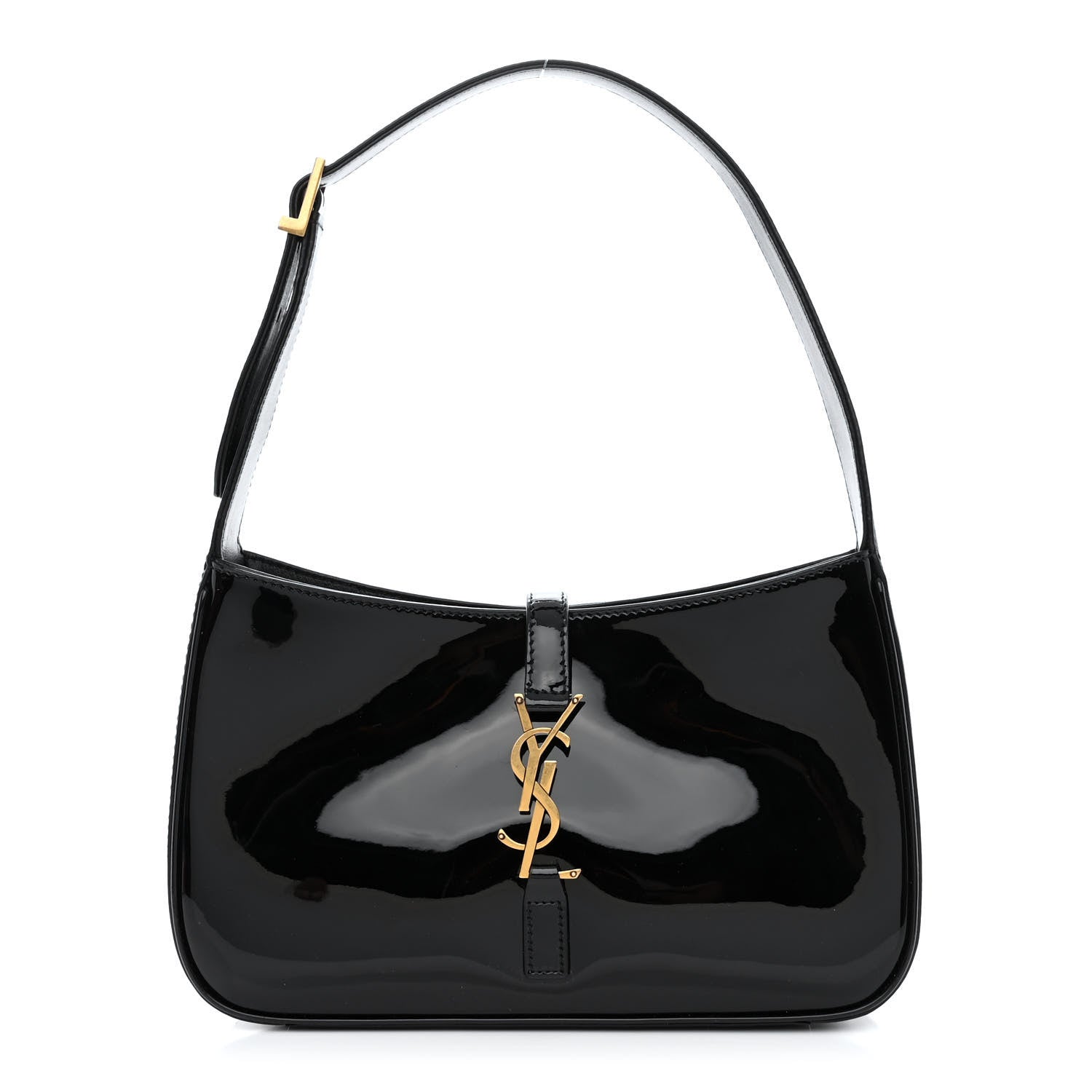 Saint Laurent Patent Le 5 A 7 Hobo Black 1 of 12