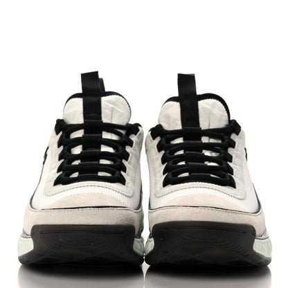 Chanel Fabric Suede Calfskin CC Sneakers 39.5 White Light Grey 2 of 10