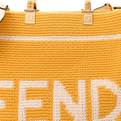 Fendi Crochet Vitello King Logo Plexiglass Medium Fendi Sunshine Shopper Tote Mimosa Panna 8 of 10