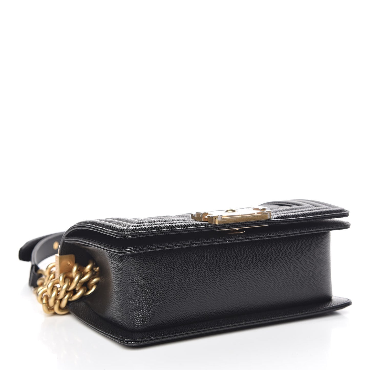 Caviar Quilted Small Boy Flap Black