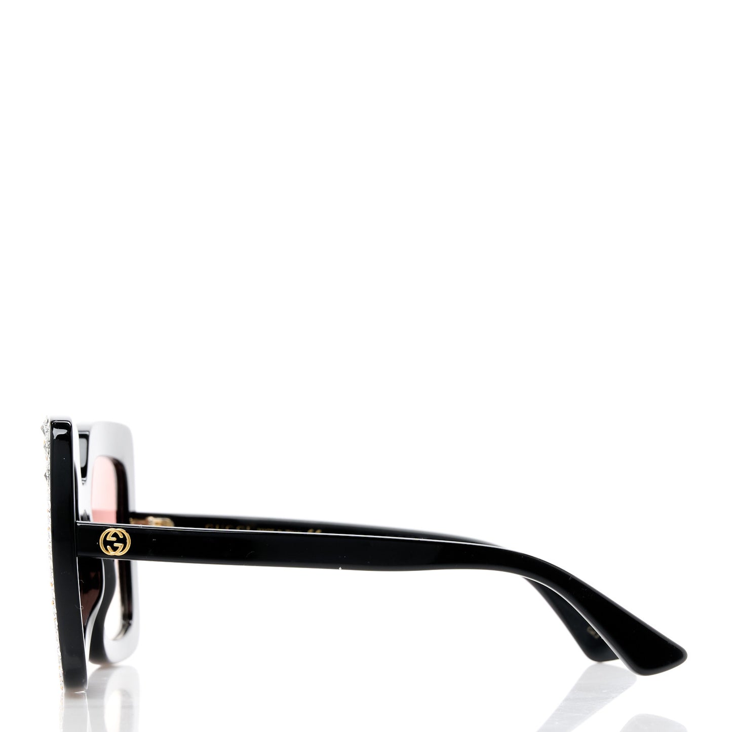 Acetate Crystal Oversize Sunglasses GG0148S Black