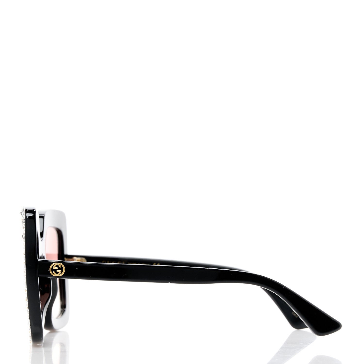 Gucci Acetate Crystal Oversize Sunglasses GG0148S Black 3 of 8