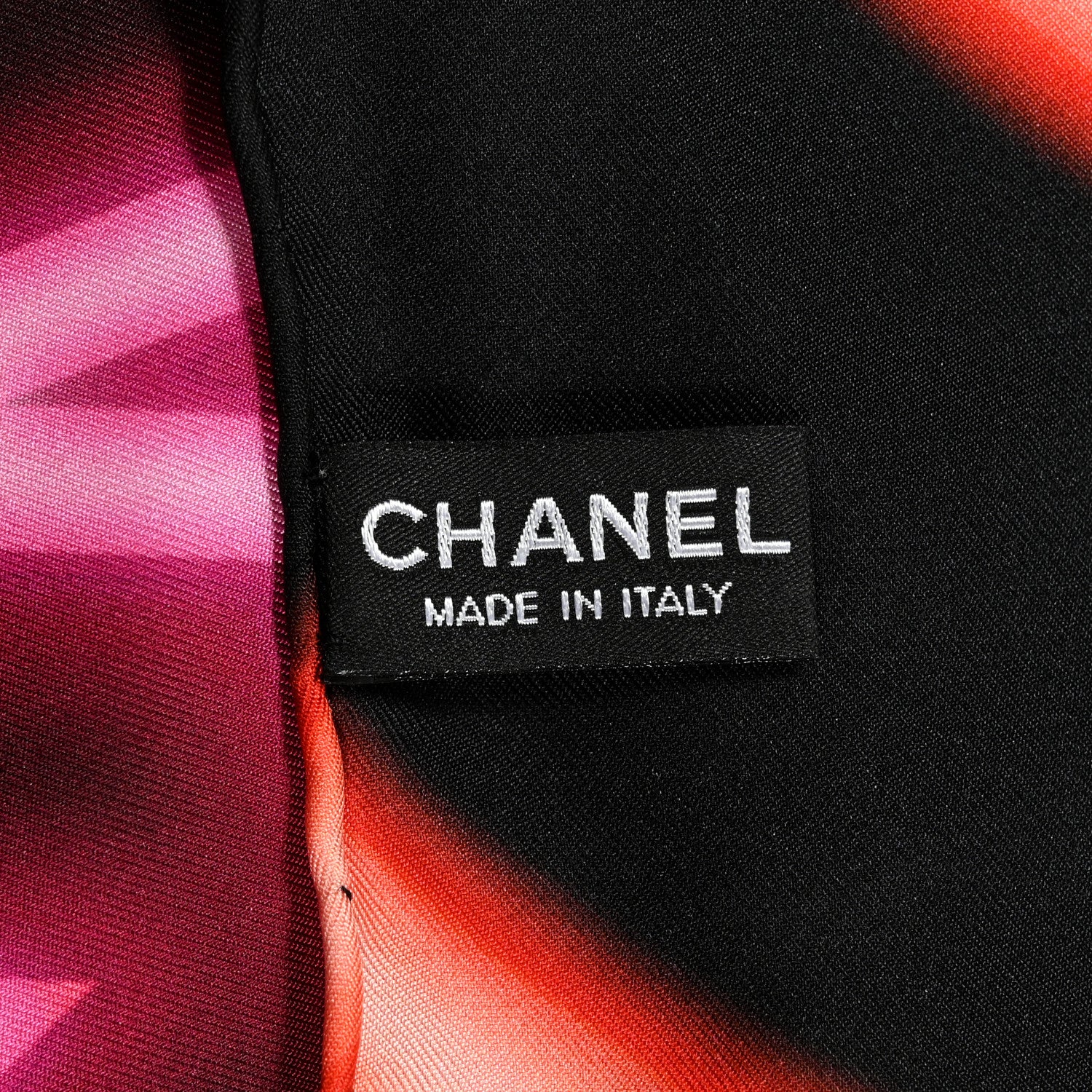 Chanel Silk Neon CC Square Scarf Black Multicolor 3 of 3