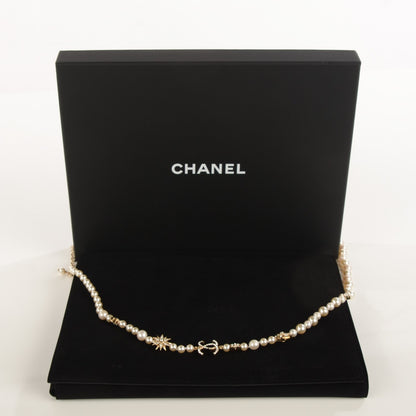Chanel Pearl Crystal CC Star Long Necklace Gold 4 of 6