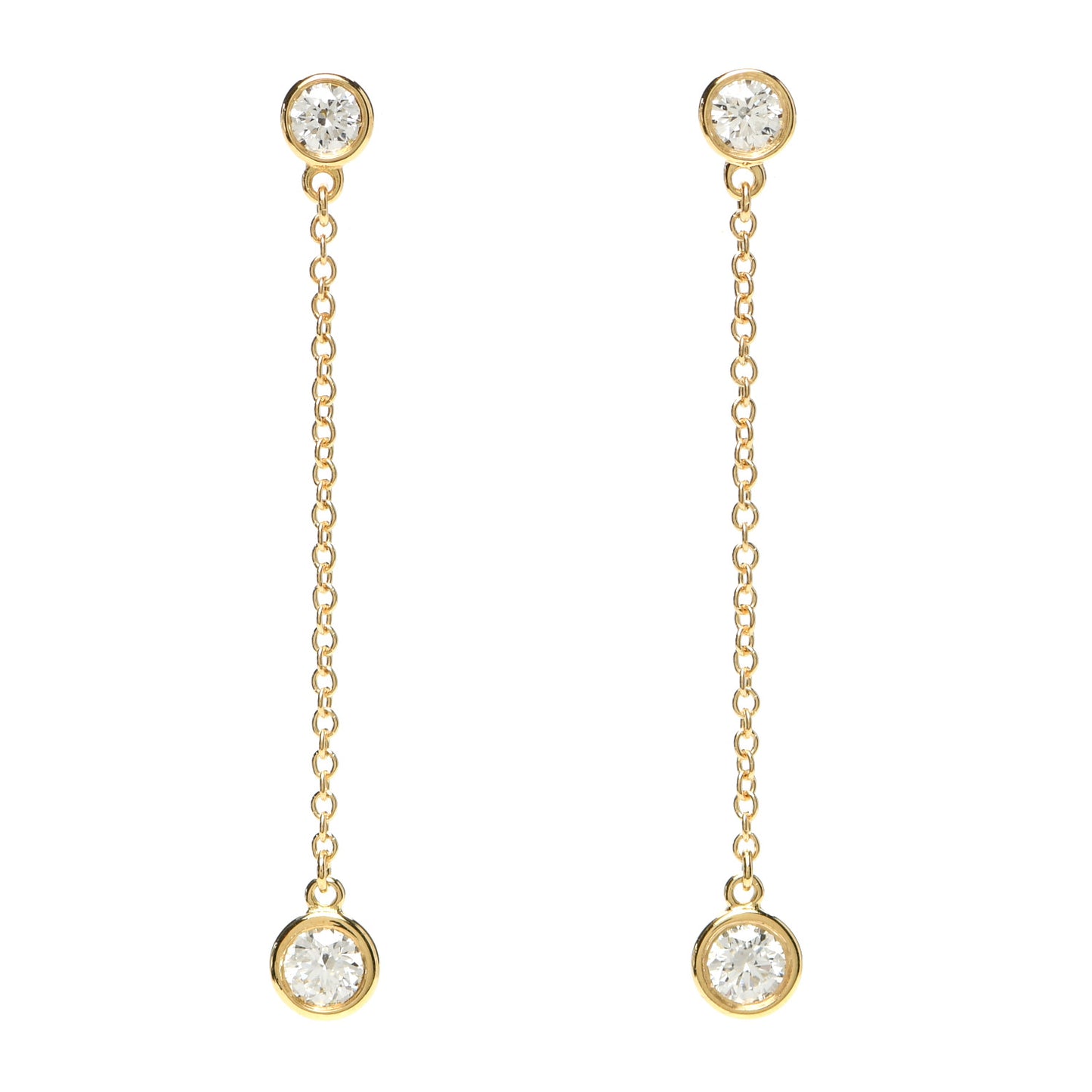 18K Yellow Gold Diamond .39ctw Elsa Peretti Diamonds by the Yard Drop Earrings