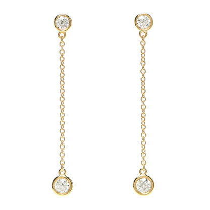 Tiffany 18K Yellow Gold Diamond .39ctw Elsa Peretti Diamonds by the Yard Drop Earrings 1 of 5