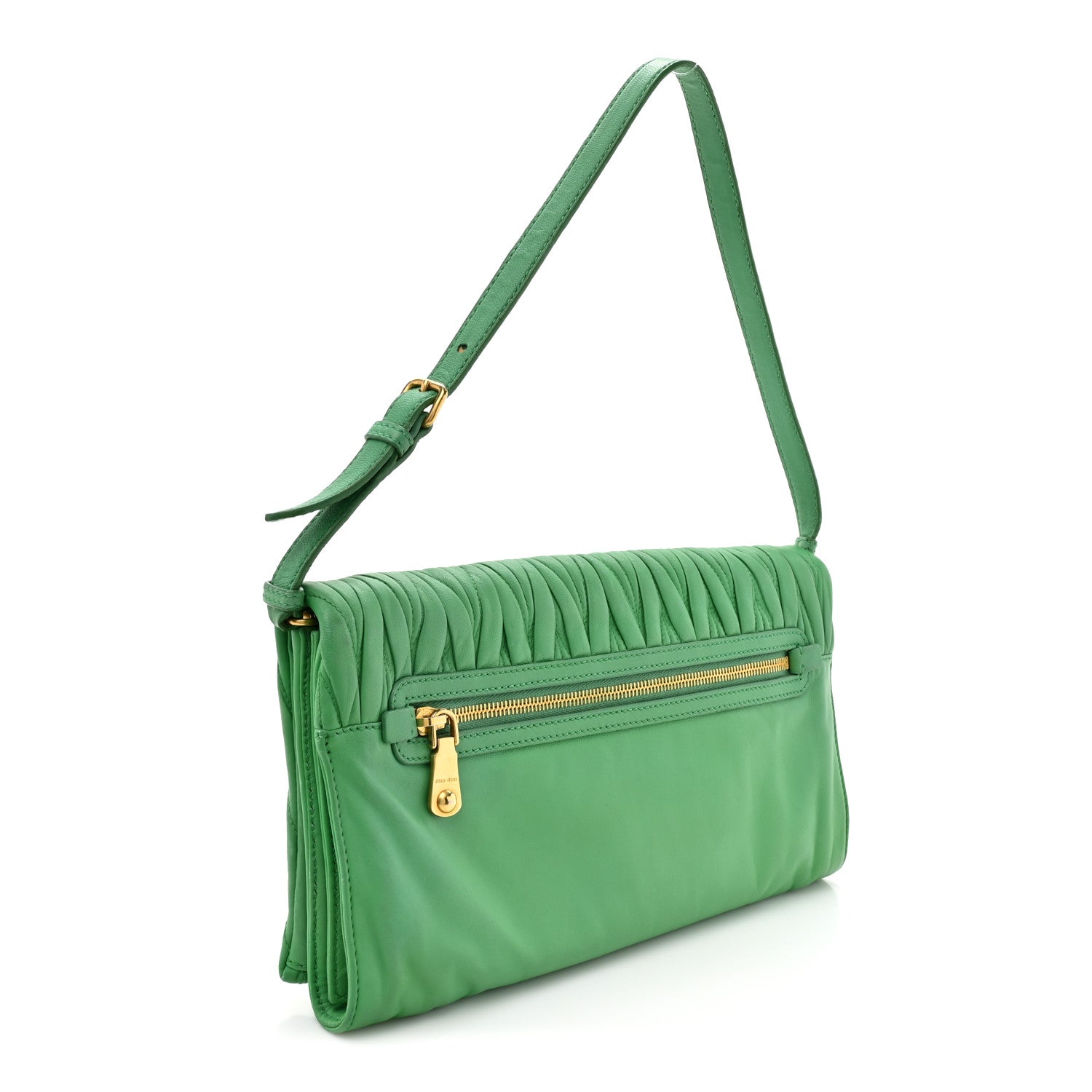 Miu Miu Nappa Matelasse Clutch Menta 3 of 14