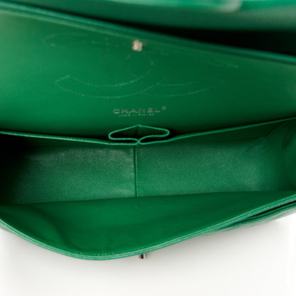 Chanel Caviar Quilted Jumbo Double Flap Green 5 of 11