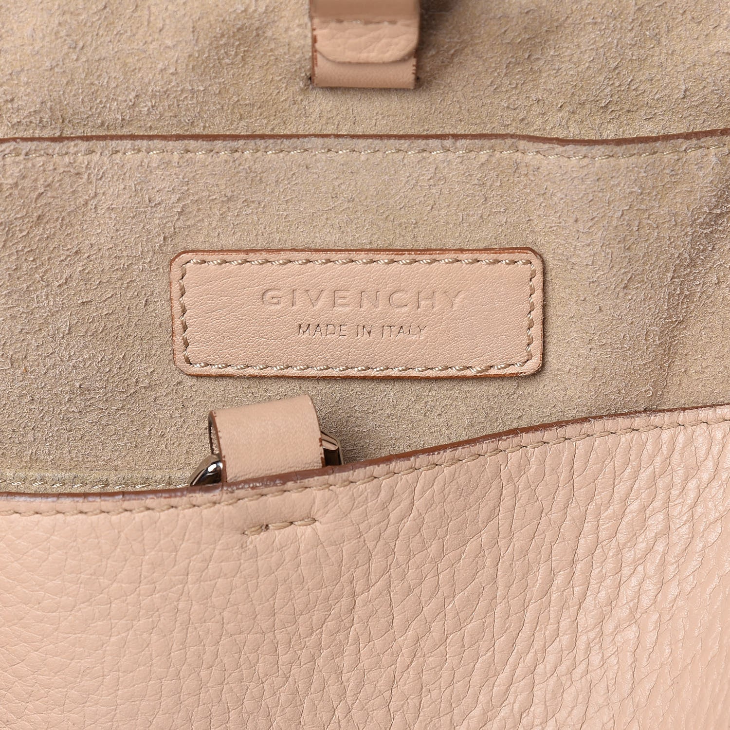 Givenchy Grained Calfskin Medium Shark Lock Satchel Nude 7 of 16