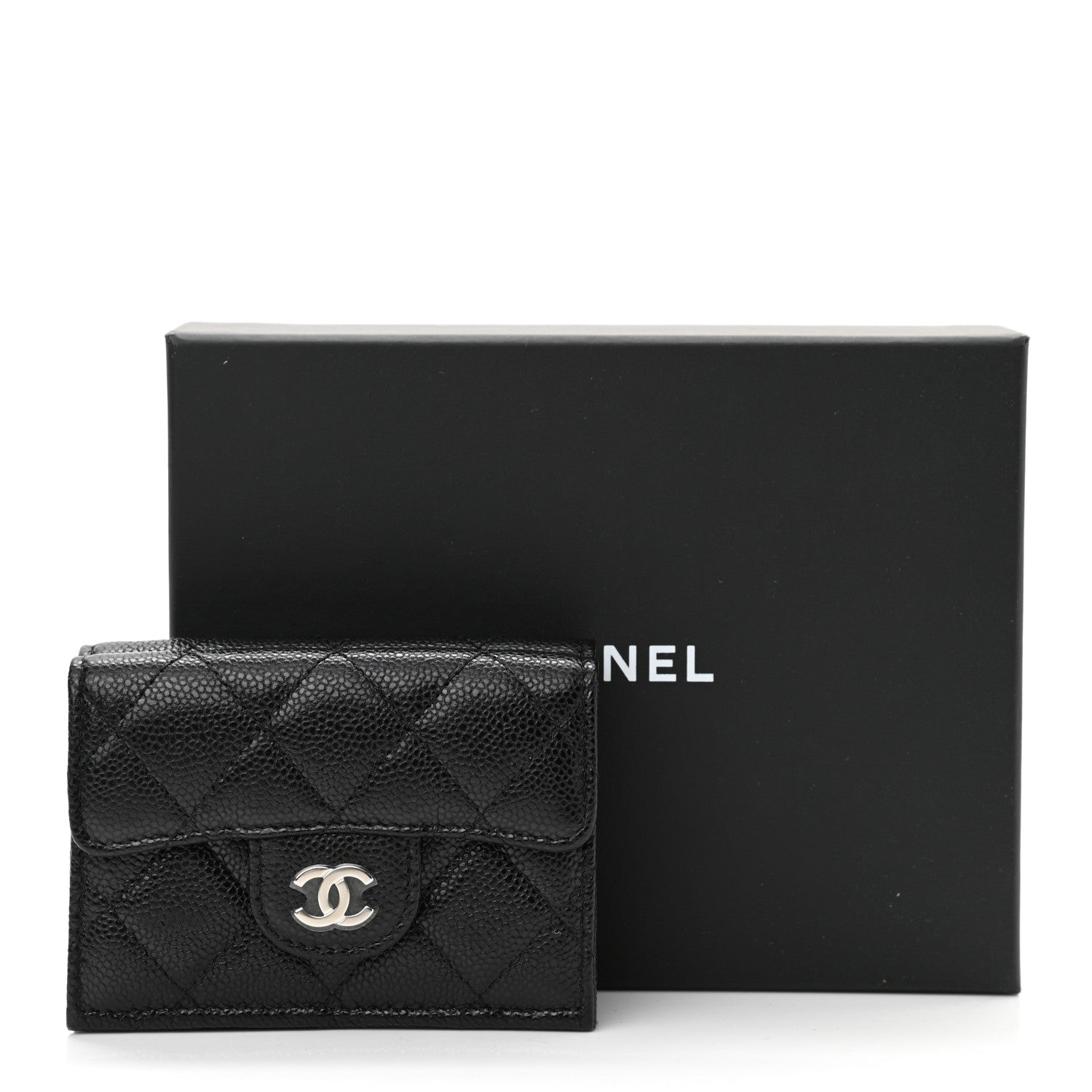Chanel Caviar Quilted Compact Flap Wallet Black 9 of 9