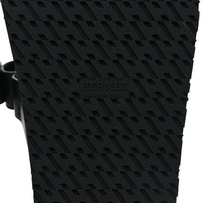 Hermes Calfskin Womens Chypre Sandals 39 Black 7 of 9