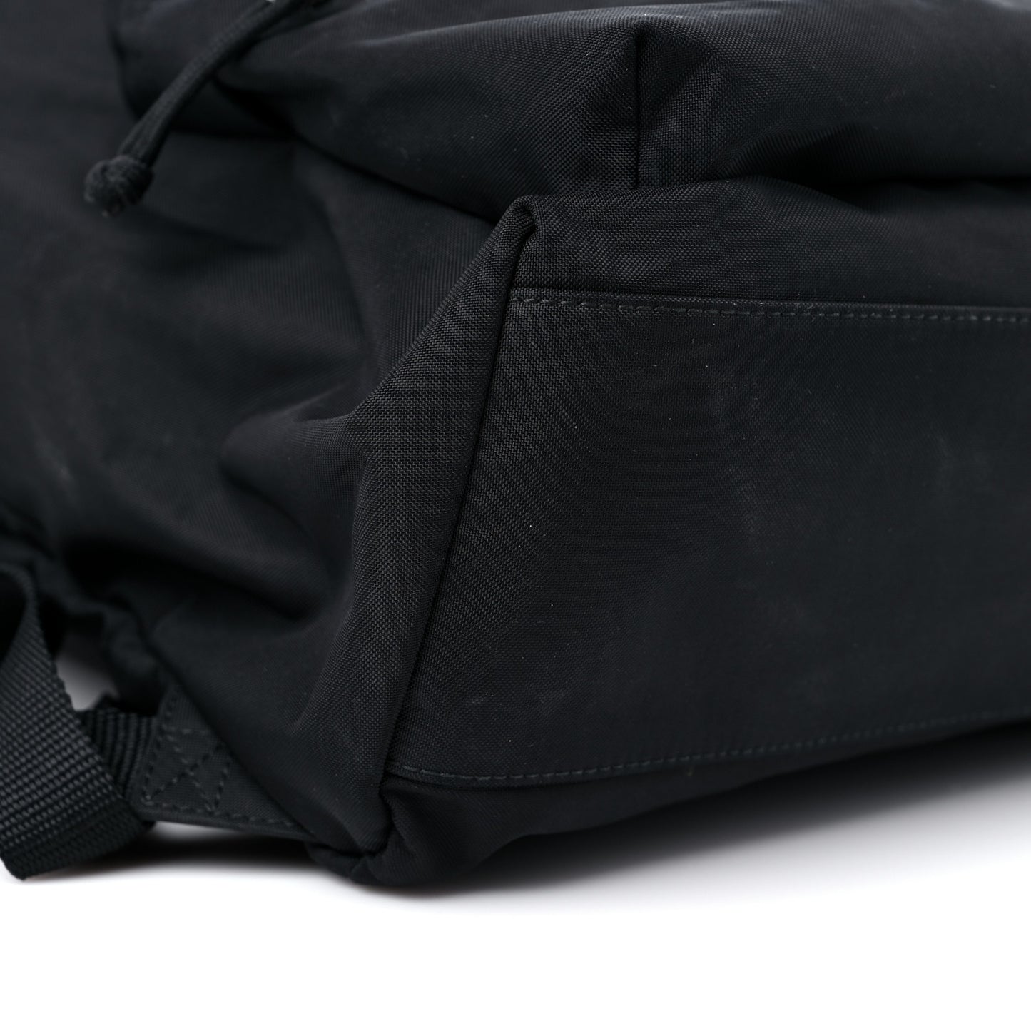 Sport Nylon Logo Embroidered Wheel Backpack Black White