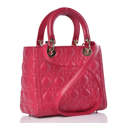 Christian Dior Lambskin Cannage Medium Lady Dior Fuchsia 3 of 8