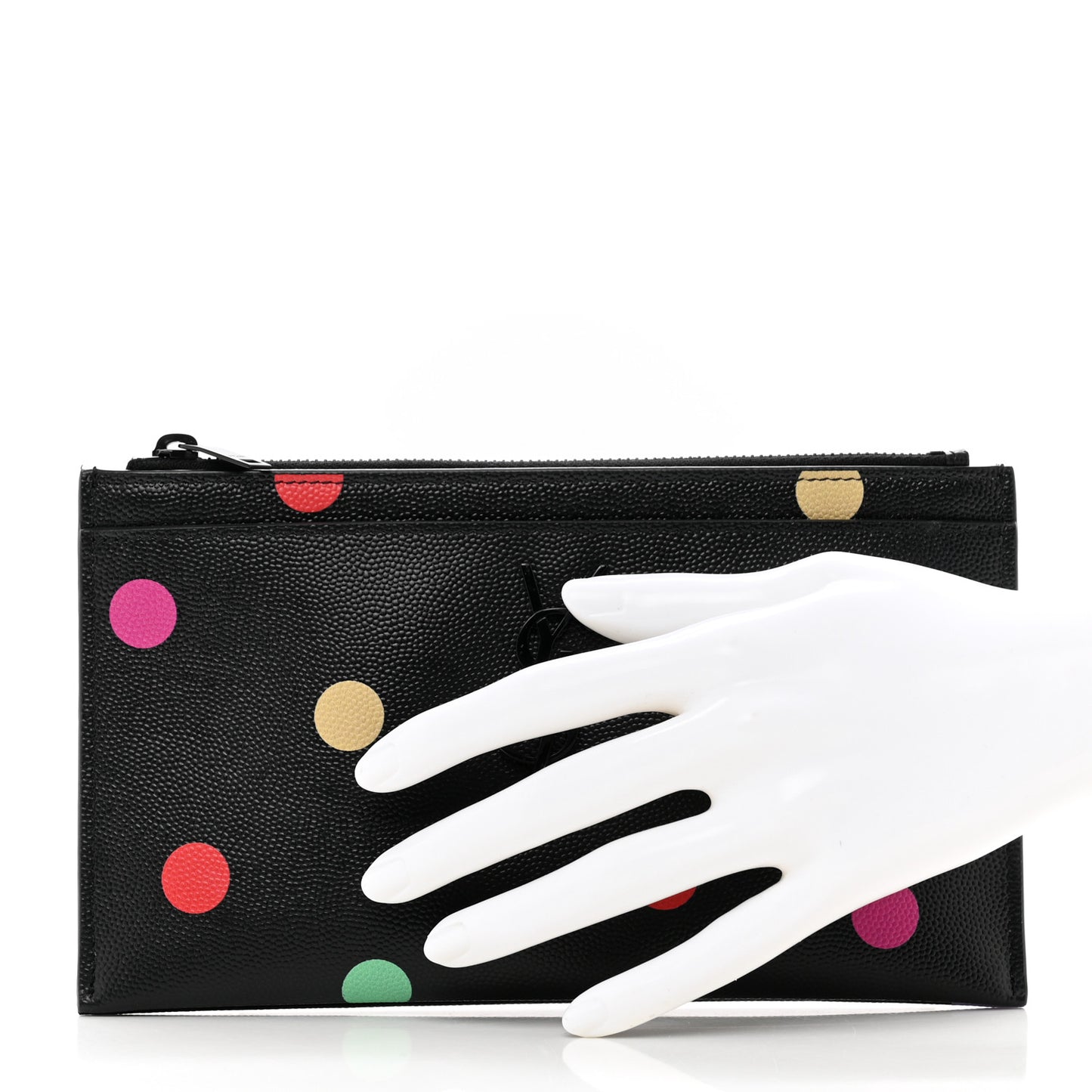 Grain De Poudre Polka-Dog Monogram Bill Pouch Black