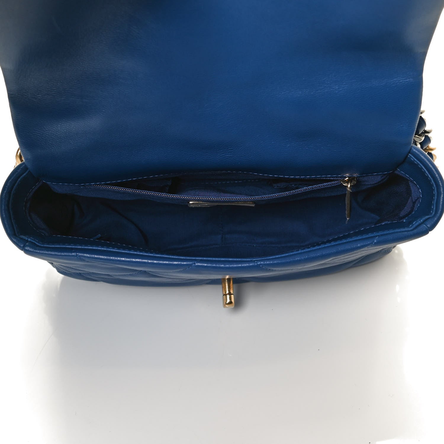 Chanel Goatskin Quilted Medium Chanel 19 Flap Dark Blue 7 of 10
