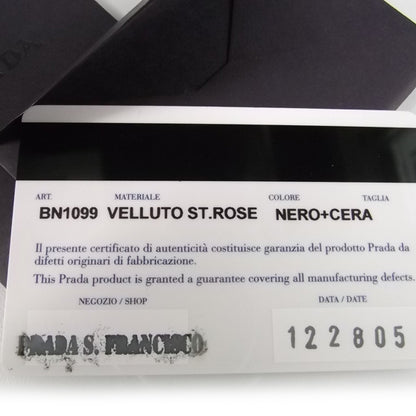Prada Velluto Rose Print Frame Bag Black 10 of 11