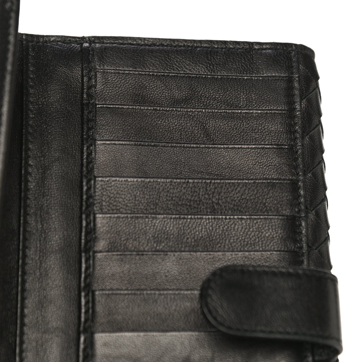 Bottega Veneta Nappa Intrecciato Embroidered Lace Continental Flap Wallet Black 16 of 20