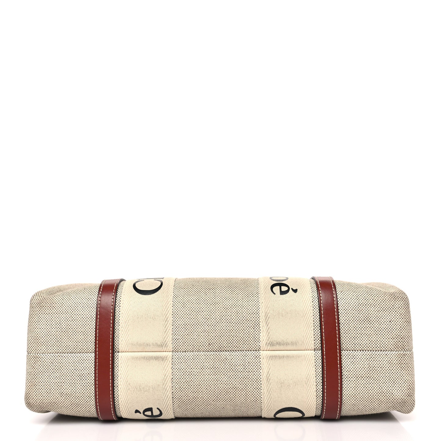 Cotton Calfskin Medium Woody Ribbon Tote White Brown
