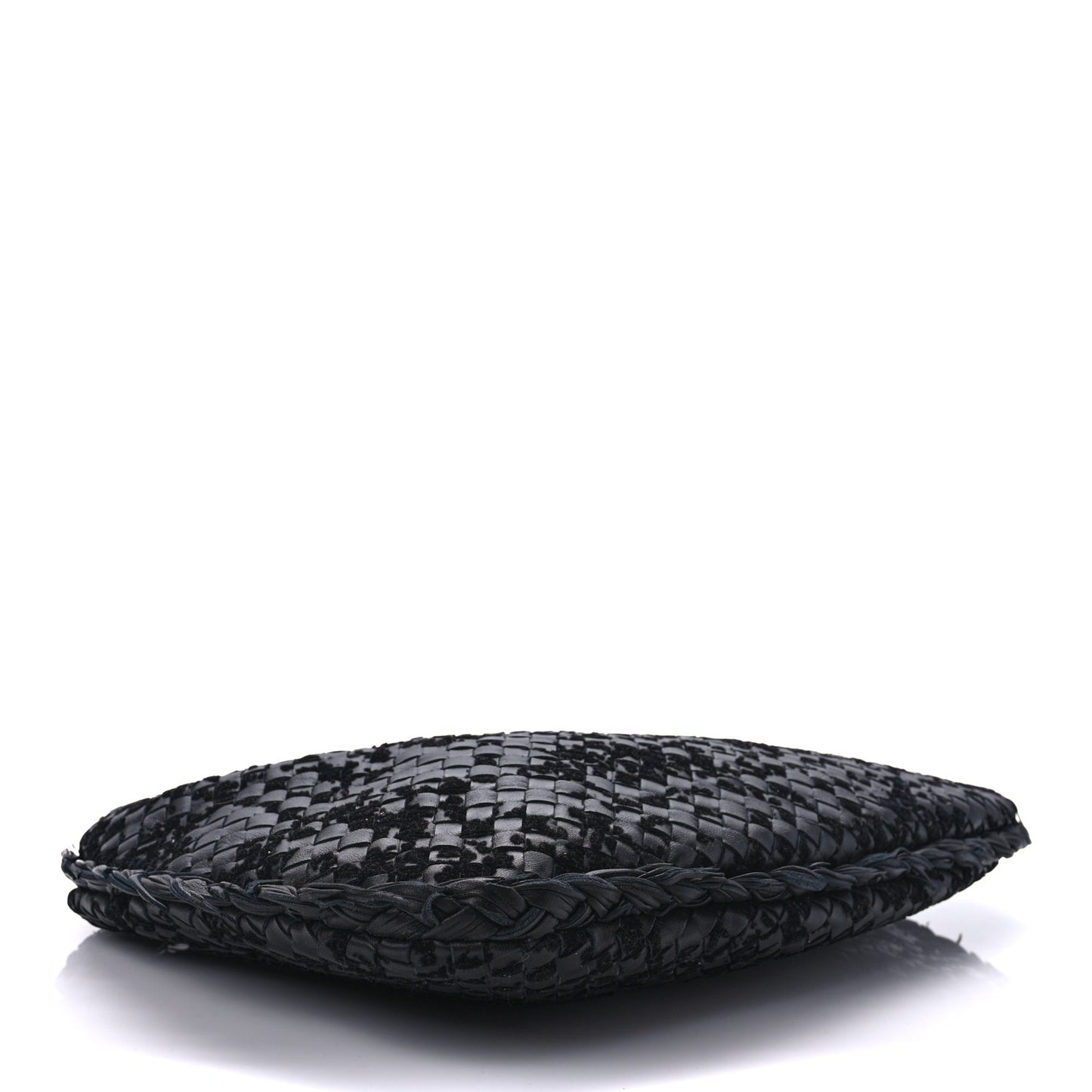 Nappa Intrecciato Velvet Embellished Medium Veneta Hobo Black