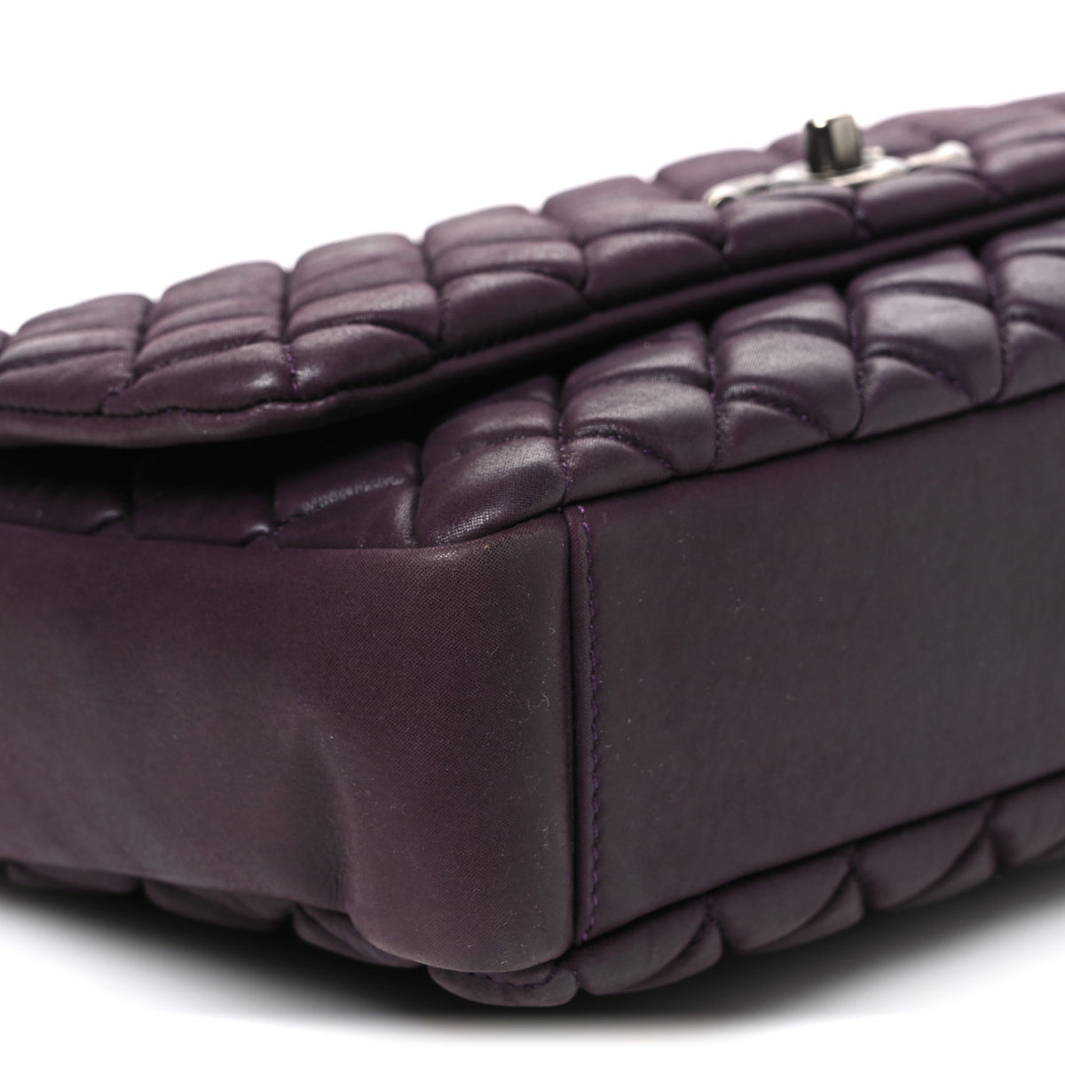 Chanel Iridescent Calfskin Small New Bubble Flap Plum 9 of 10