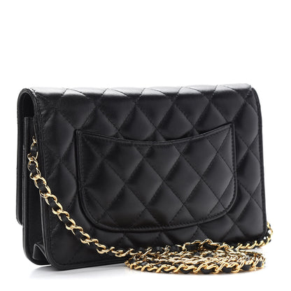 Chanel Lambskin Quilted Wallet On Chain WOC Black 2 of 9