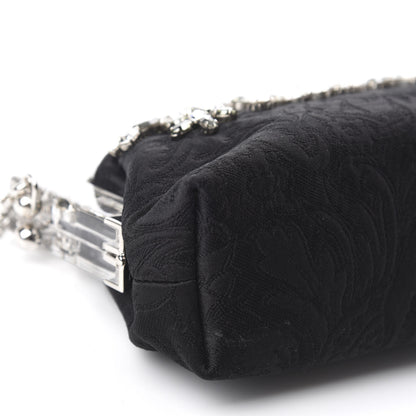 Dolce & Gabbana Satin Lace Crystal Embellished Plexis Glass Chain Clutch Black 6 of 9