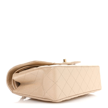 Chanel Metallic Caviar Quilted Small Double Flap Beige 7 of 21