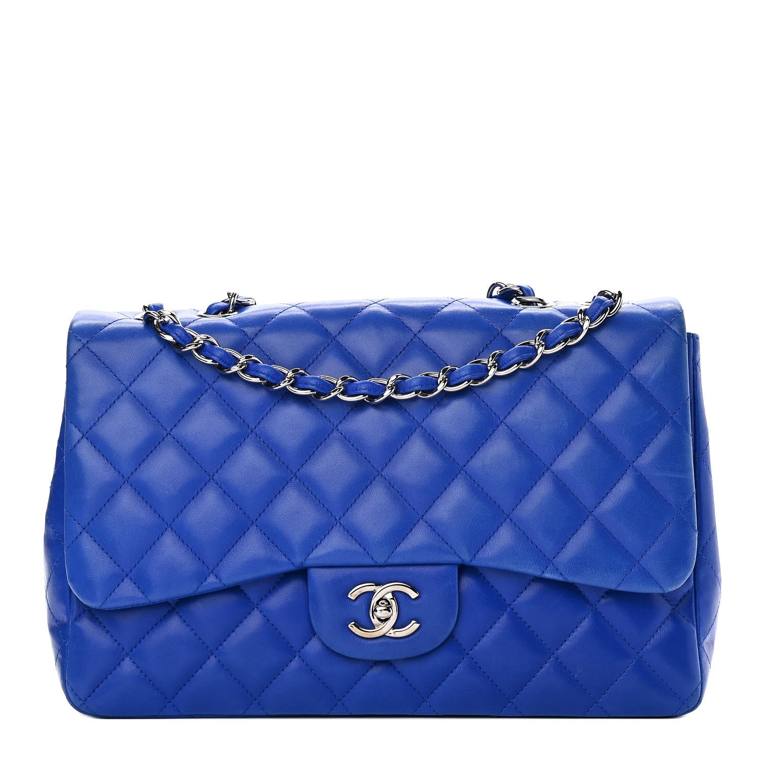 Chanel Lambskin Quilted Jumbo Single Flap Blue 1 of 13
