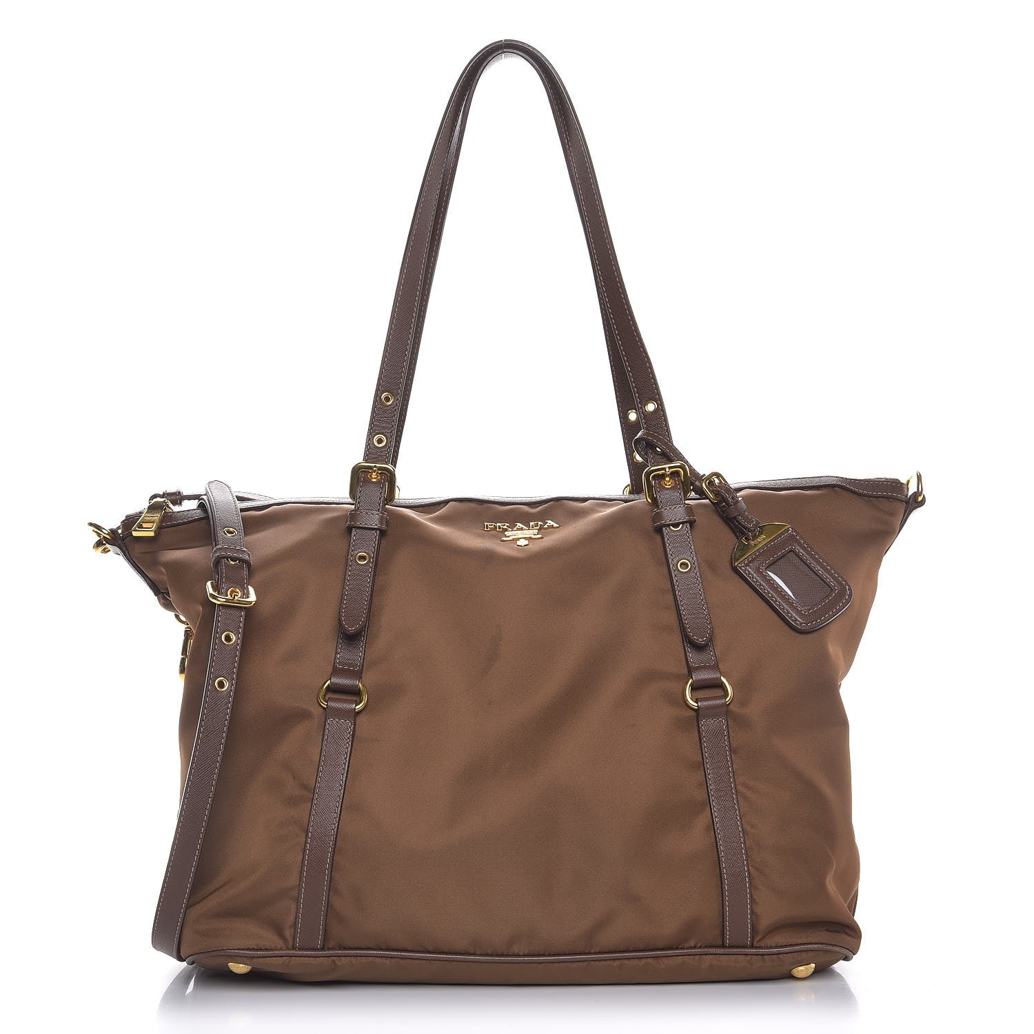 Prada Nylon Tessuto Saffiano Tote Corinto 1 of 8