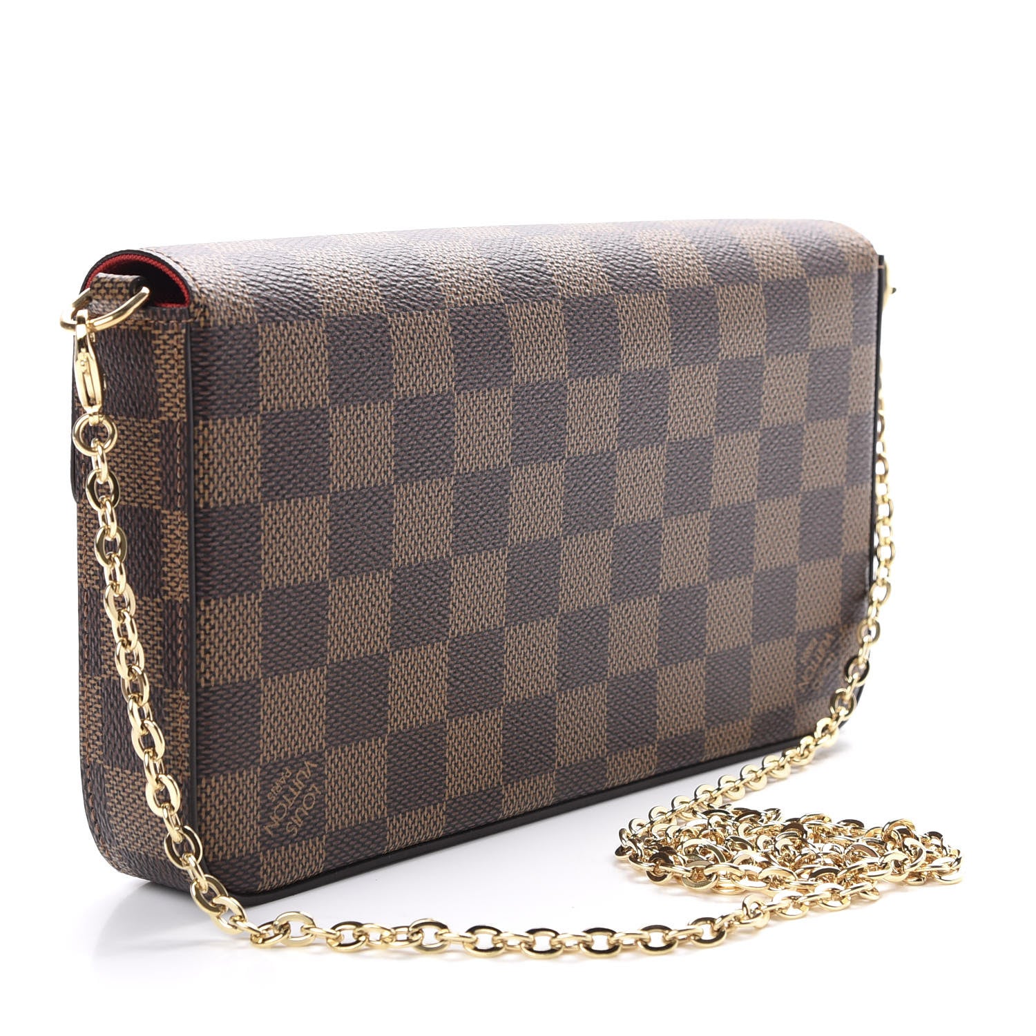 Louis Vuitton Damier Ebene Pochette Felicie Chain Wallet 3 of 10