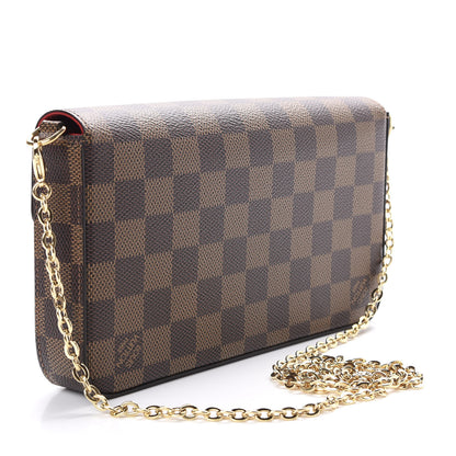 Louis Vuitton Damier Ebene Pochette Felicie Chain Wallet 3 of 10