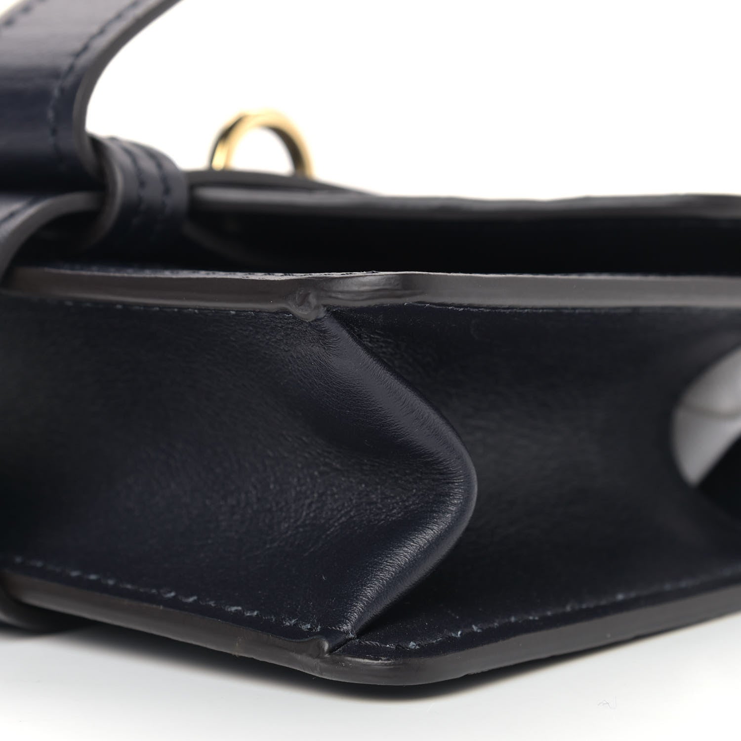 Chloe Calfskin Crocodile Embossed Aby Chain Shoulder Bag Full Blue 5 of 8